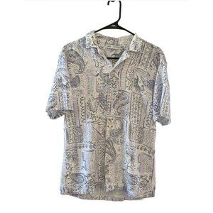 EUC Mens Zara Summer 2022 S/S Casual button down shirt Resort Island wear Size M